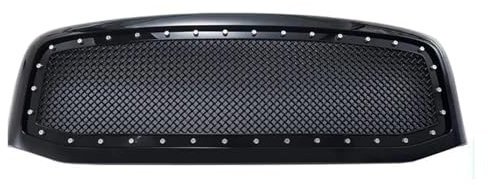 Kühlergrill Für Dodge Für Ram 1500 2500 3500 2006-2009 Frontstoßstangengrill Schutzabdeckung Bolzengitter Racing Grille Wabendesign Kit Hell Kühler(Bright Black)