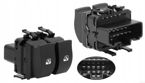 Interruptor de elevalunas delantero izquierdo (lado del conductor) compatible con Renault Trafic II, Megane II y Opel Vivaro A – OEM 8200315034, 8200057319