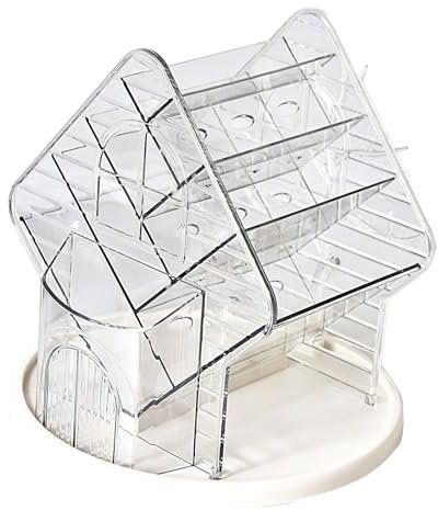 Whltzf 360 Bandeja Maquillaje Giratoria Organizadores Cosméticos con Joyería Pastilla para Torre Percha para Baño Y Tocador