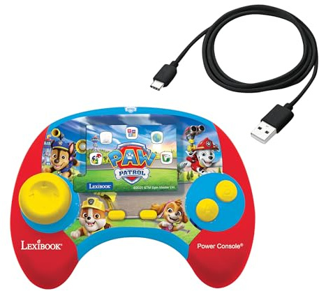 Lexibook, Power Console Die Paw Patrol – Lernspielkonsole zweisprachig Französisch/Englisch mit 100 Aktivitäten, JCG100PAi1LXB, 12 cm x 16,2 cm x 6 cm