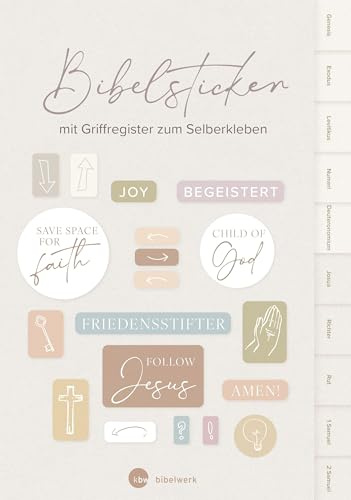 Bibelsticker: mit Griffregister zum Selberkleben. Organisationshilfe fürs Bibel lesen, passend für alle Bibelausgaben.
