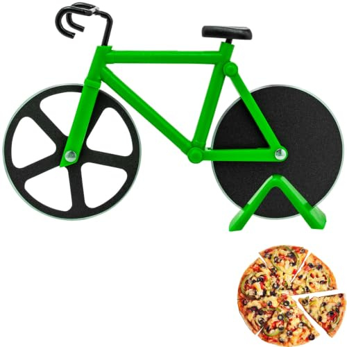 Westmark Pizzaschneider Fuentez – Pizza Schneider, ideal für müheloses zerteilen von Pizza oder Flammkuchen, Pizzarad als optimales Pizzazubehör, Kunststoff, Edelstahl – grün