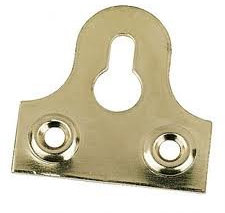 Pack of 4 Slotted Mirror Plates 32mm Electro Brass Glass Hanging Plate