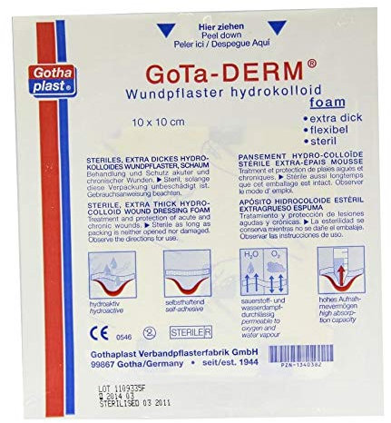 GOTA-DERM foam hydrokoll.Wundpfl.steril 10x10 cm 1 St