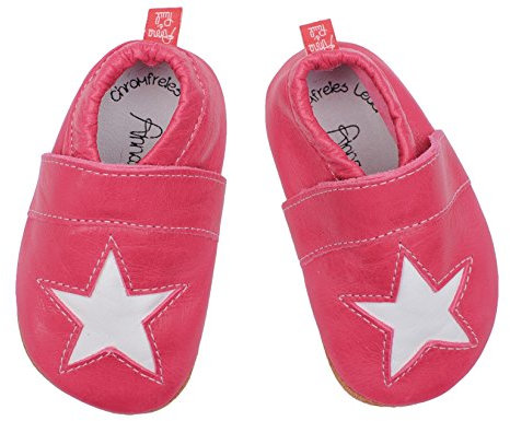 Anna und Paul Krabbelschuhe Lauflernschuhe Stella - 1221 - Pink - mit Gummisohle (S - 16-17 - 10.7 cm)
