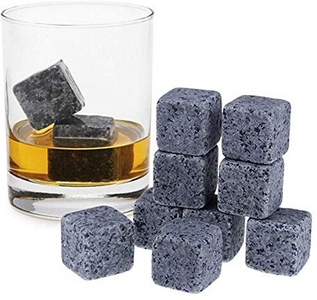 Whisky Stones - Chills Your Drink Without Dilution - Soapstone Whisky Rocks - Perfect For Whiskey Drinkers - Set of 9 Ice Stones - Great Stocking Stuff
