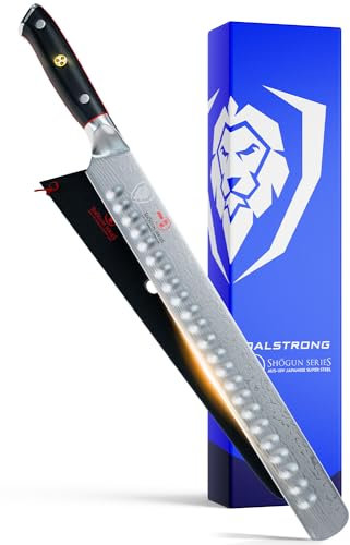 DALSTRONG Slicing Carving Knife - 12 (30,5 cm) Granton Edge - Shogun Series - Japanese AUS-10V Super Steel - Damascus - Vacuum Treated - Sheath Included