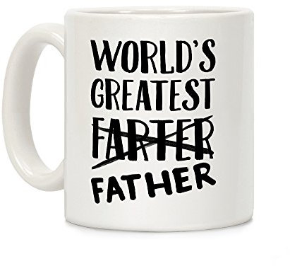 LookHUMAN Mug à café en céramique Inscription World's Greatest Farter Blanc 28 ml