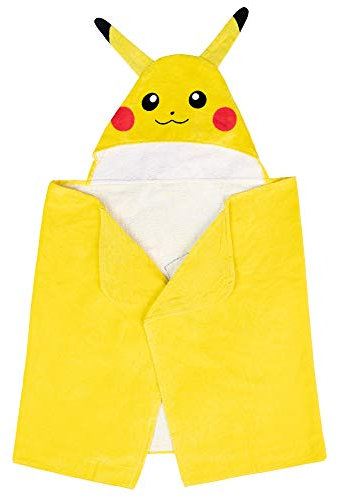Pokemon Pikachu Badetuch mit Kapuze, Frottee, Gelb