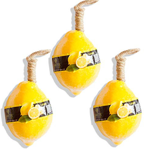 LABOTE Handgemachte thailändische Bio Naturseife Zitrone mit typischem Duft, 3 Stück