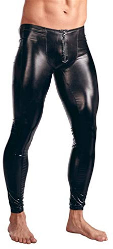 YouYaYaZ Herren Strumpfhosen Wetlook Glanz Lack-Optik Leggings Enge Hosen Unterwäsche Pants(Schwarz,2xl)