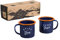 Gentlemen's Hardware GEN323UK Enamel Espresso Set, Camping and Hiking Coffee Cups, 120 milliliters, Navy/Orange