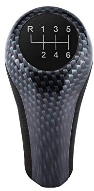 Minyinla 6 Gang Auto Schaltknauf Stick Kopf für E90 E91 X1 X3 X5 X6 Kohlefaser Farbe