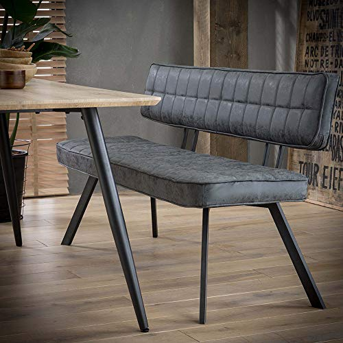 Maison ESTO Esstischbank Manolo 150 cm Kunstleder schwarz Sitzbank Essbank Bank Küchenbank