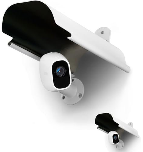 2 Pack Universal Sun Rain Shade Camera Cover Shield,Protective Roof for Outdoor Dome, Bullet Cameras,for Blink,Eufy,Arlo,WyzeCam,Nest,Ring,SimpliSafe,Kasa,Aluminum Alloy Material-White