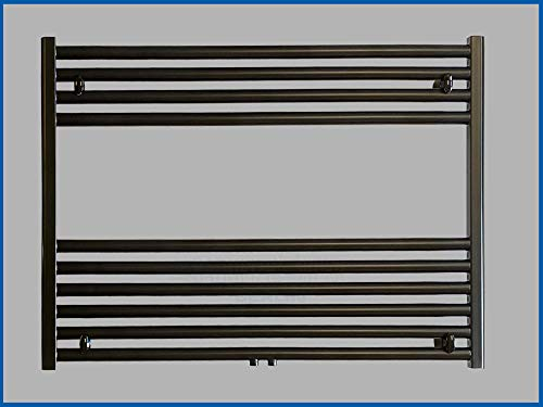 Badheizkörper SMYRNA Plus Schwarz 1000 x 600 mm. Gerade mit Mittelanschluss