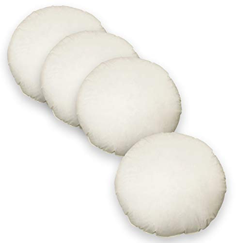 Haus und Deko 4er Pack Füllkissen Federn Kissen Inlett Kissenfüllung Kopfkissen Innenkissen Federkissen Baumwolle (80 cm rund)