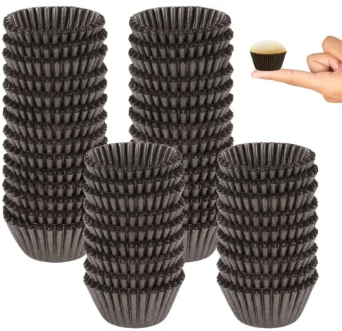 Dreamtop 900 Stück Mini Muffins Papierförmchen mini muffinförmchen Klein Backförmchen Papier klein Muffin Förmchen Papier für Schokoladen Süßigkeiten Muffin Förmchen, Braun