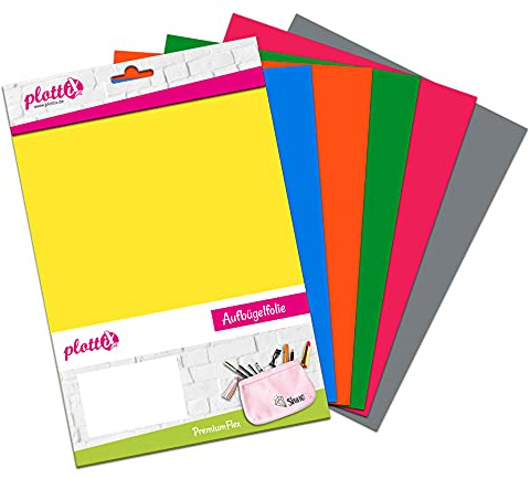 plottiX 101886 Aufbügelfolie, Mehrfarbig, 20 x 30cm
