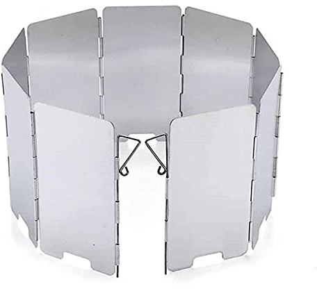 TYPHEERX Windschutz, 9 Platten Aluminium Mini Windschutzscheibe für Outdoor BBQ Picknick Camping Ausrüstung