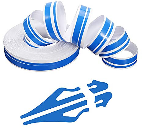TOMALL 9,8 m strisce adesive per cofano auto lato carrozzeria auto corsa sport gessato nastro adesivo strisce per paraurti auto gonna tetto universale modificato decorazione blu