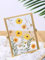 Namvo Getrocknete Blume Gepr?gter Glasbilderrahmen, Messing Glas Kunstwerk Zertifikat Foto Bilderrahmen Geometrische Ornament Pflanzenexemplar Clip Gepresste Blume