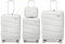 KONO Koffer Trolleys Gepäcksets 4 Teilig Kofferset mit Beautycase Polypropylen Hartschalenkoffer Reisekoffer mit 4 Rollen und TSA Schloss, Kofferset-L/M/S-Handgepäck Kosmetikkoffer (Creme Weiß)