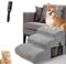MASTERTOP Escaliers pour Chiens à 3 Marches en Éponge Haute Densité, Échelle Large pour Animaux de Compagnie, Escaliers Chien Antidérapant avec Housse Amovible pour Monter Canapé et Lit (Gris)