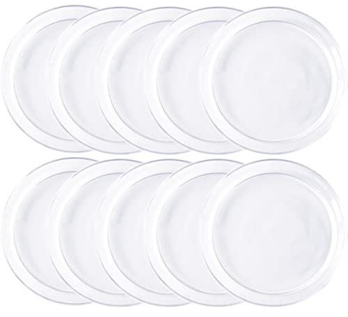 JHNIF Lot de 10 mini assiettes à dessert en verre transparent de 10,2 cm