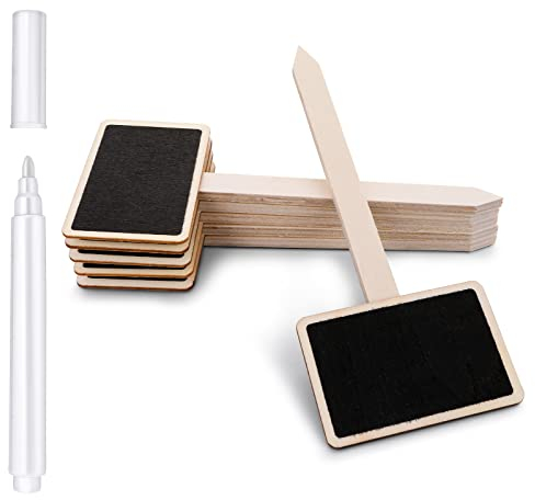 20Pcs Wooden Plant Labels T-Type Garden Plants Marker, Garden Plant Tags with Marking Pen for Outdoor Indoor Plants Potted Seed Vegetables Labels
