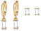 Goldene Ohrringe Damen mit weißem Zirkon Drop, Gohrringe Set für Frauen mit Ohrstecker Gold für Mädchen 2Pairs