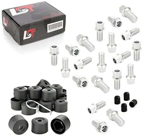 LST 20x Radbolzen mit Abdeckkappen Kugelbund M14x1,5x27 100 200 A6 V8