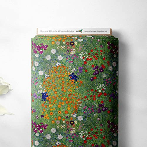 100% Baumwolle Van Gogh Künstler Vintage gedruckt Design Quilten Kinder Handwerk Kleid Qualität Nähen Premium Stoff Material | 55 – 140 cm breit (Meterware, Blumengarten)