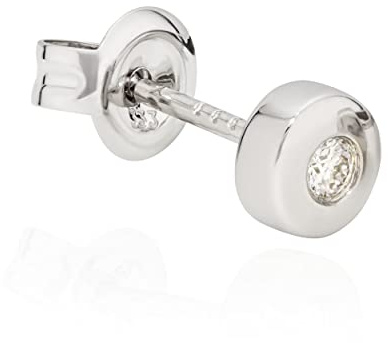 NKlaus Ohrstecker 333 Gelbgold mit Diamant 0,06ct, rund 5mm, 1 Stück | Brillant W/Si; Butterfly-Verschluss; für Herren