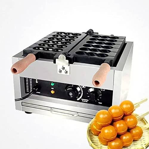 THREMA Commercial Ball Waffle Maker, 1400W Electric Candied Haws Shape Waffle Machine, 6PCS Household Nonstick Waffle Ball Maker, 50~300℃ Temperature Adjustable, for Waffles, Paninis, Hash Browns