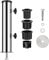 Ronyme Umbrella Stand Tube Patio Parasol Fits 6cm Post Marble Flag Pole Holder Umbrella Clamp Deck Steel for Courtyard Outdoor garden and beach Balcony, Single Hole Fixed