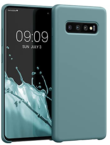 kwmobile Hülle kompatibel mit Samsung Galaxy S10 Plus / S10+ Hülle - Silikon Handy Case - Handyhülle weiche Oberfläche - kabelloses Laden - Antique Stone