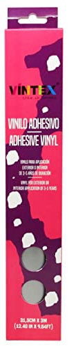 VINTEX - Vinilo Adhesivo Acabado Plata Brillo 3m x 31,5cm - para Interior y Exterior - Apto para Plotter de Corte - Durabilidad de 3 a 5 Años - Vinilo de Rotulación