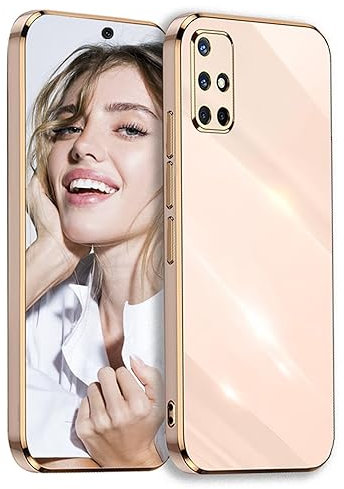 POUHYE Handyhülle für Samsung Galaxy A51 4G Hülle Original, Mädchen Galvanisierte Kameraschutz Weich TPU Silikon Schutzhülle Ultra Dünn Case Stoßfeste Hülle für Samsung Galaxy A51 4G Rosa