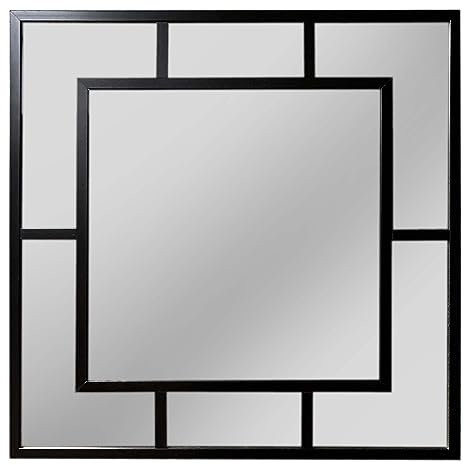 THEROSE Espejo Ventana, Espejo Industrial, Espejo Retrato, Espejo Aluminio (100x100, Blanco)