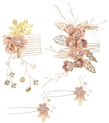 HAPINARY Ensemble De Peignes À Cheveux De Mariage Accessoires Floraux Pour Femmes Accessoires Vintage Pour Mariées Demoiselles D'honneur Lot De 4