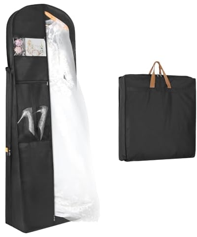 Syeeiex Premium Kleidersack Lang, Kleidersack Abendkleid Lang mit Schuhfach, I 182 x 60 x 30 cm I Kleidersäcke mit Reißverschluss Taschen, Carry On Brautkleid Hochwertige Kleiderhülle für Reisen