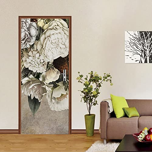 türposter selbstklebend 3d 50x125cm(19.68 inches * 49.21 inches) Blumen Pflanzen Türtapete Selbstklebend Türfolie Poster Tapete Türaufkleber XXL Aufkleber Folie| Türposter Türklebefolie