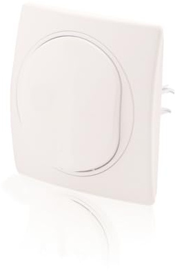 Intratec Lichtschalter Set Nobilis 10AX 250V Ein/Aus Weiß ABS Ø 60mm & 1-fach Rahmen Weiß 80x80mm Wandmontage