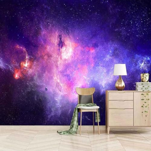 3D Fototapete Papier 3D Fototapete Starry Galaxy Bunte selbstklebende nicht klebende Leinwand Tapete Tapete Wanddek Wanddekoration fototapete 3D Tapete effekt Vlies wandbild Schlafzimmer-350cm×256cm