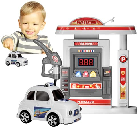 Set di Simulazione Giocattolo Pompa di Benzina | Set da Gioco per la Prima educazione con Pompa di di Simulazione - Stazione di Servizio Giocattolo Automatica Set di Giocattoli per la Prima