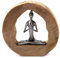 CREEDWOOD SKULPTUR Yoga Log | 28cm, Mangoholz, Aluminium | Yoga Figur, Deko-Objekt, meditierende Statue, sitzende Yoga-Figur, Yoga-Frau Deko Aufsteller
