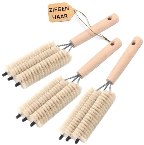 Novaliv 3 spazzole per radiatori a coste, per radiatori, 25 x 8 x 3 cm, ideali come spazzola per la pulizia del riscaldamento, nervature, 3 forchette, per radiatori e polveri