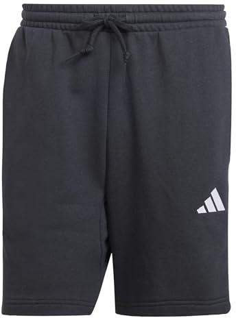 adidas Herren Essential Three Stripes French Terry Short Shorts, Black/White, 3XL