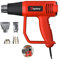 Heavy Duty Hot Air Gun 2000W, Heat Gun 300℃- 600℃ Variable Temperature Control with 2-Temp Settings, 1.5s Rapid Heating, 4 Nozzles for Shrink Tubing, Wrap, Crafts, Soldering, Red